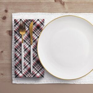 NWT Porter Anna- Red & Black Cotton Napkin 4-set, Tartan